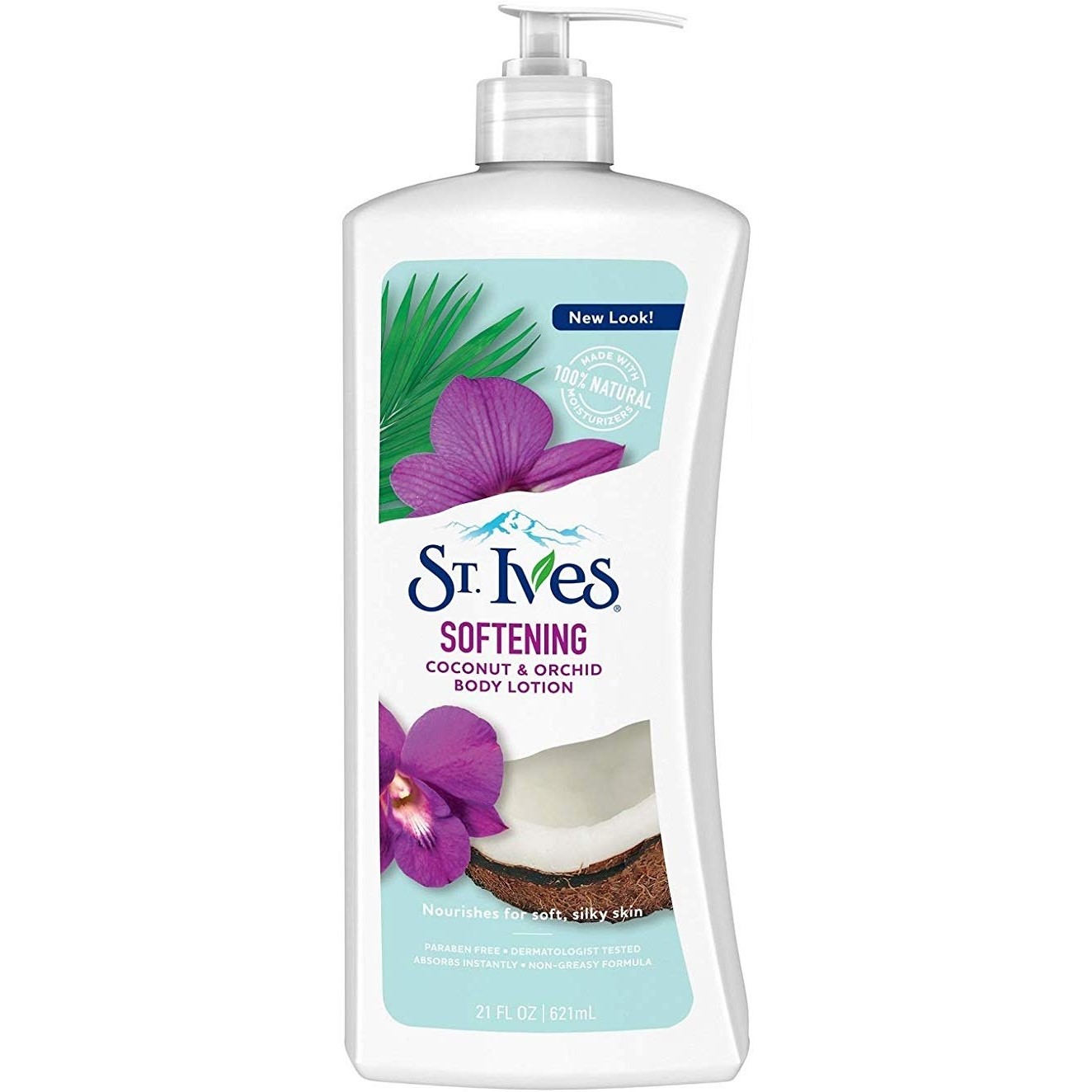 لوسیون بدن ST. Ives مدل Softening حاوی عصاره گل ارکیده و نارگیل حجم 621 میل