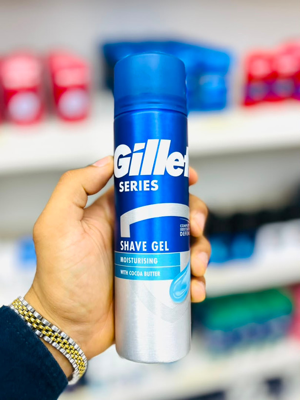 ژل اصلاح ژیلت مدل آبرسان با عصاره کاکائو Gillette Shave Gel Moisturising with Cocoa Butter 200ml