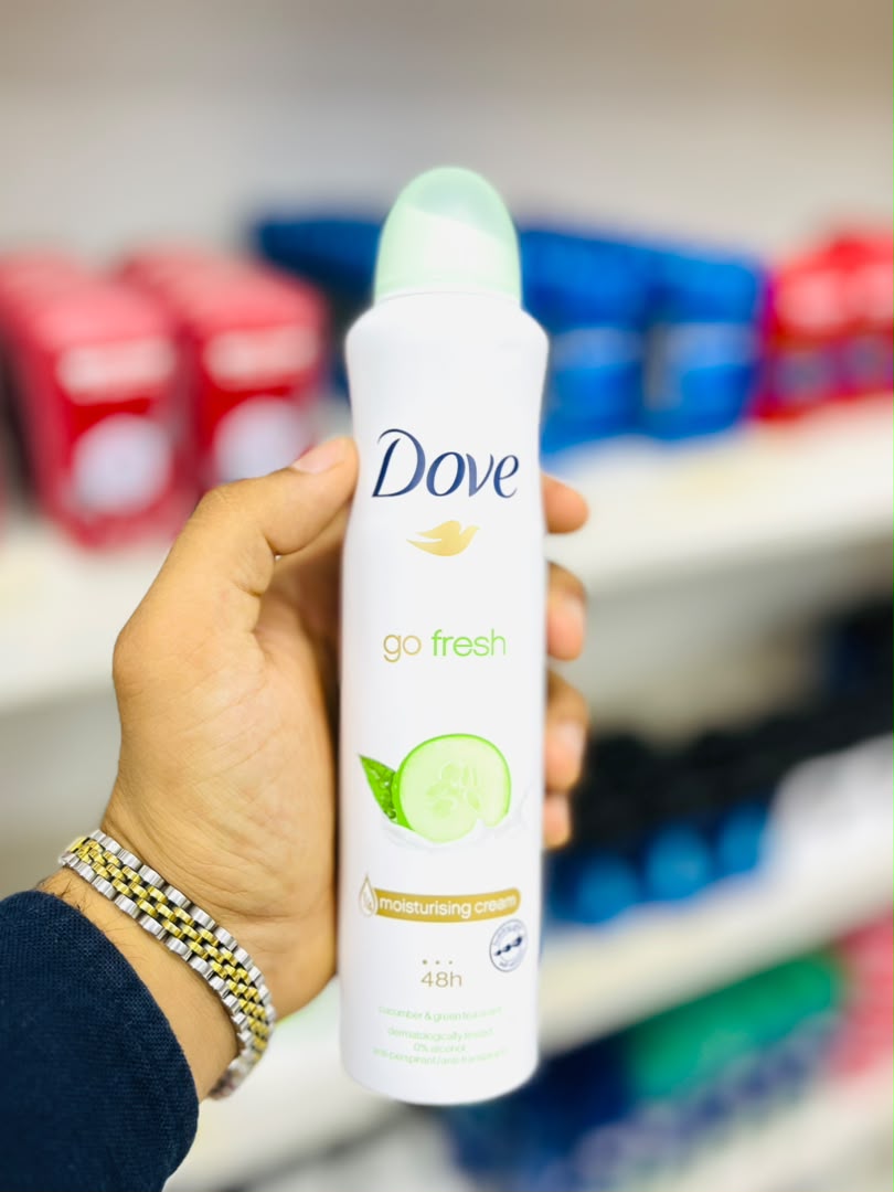 اسپری داو زنانه رایحه خیار و چای سبز مدل go fresh محافظت 48 ساعته حجم 250 میل انگلیسی