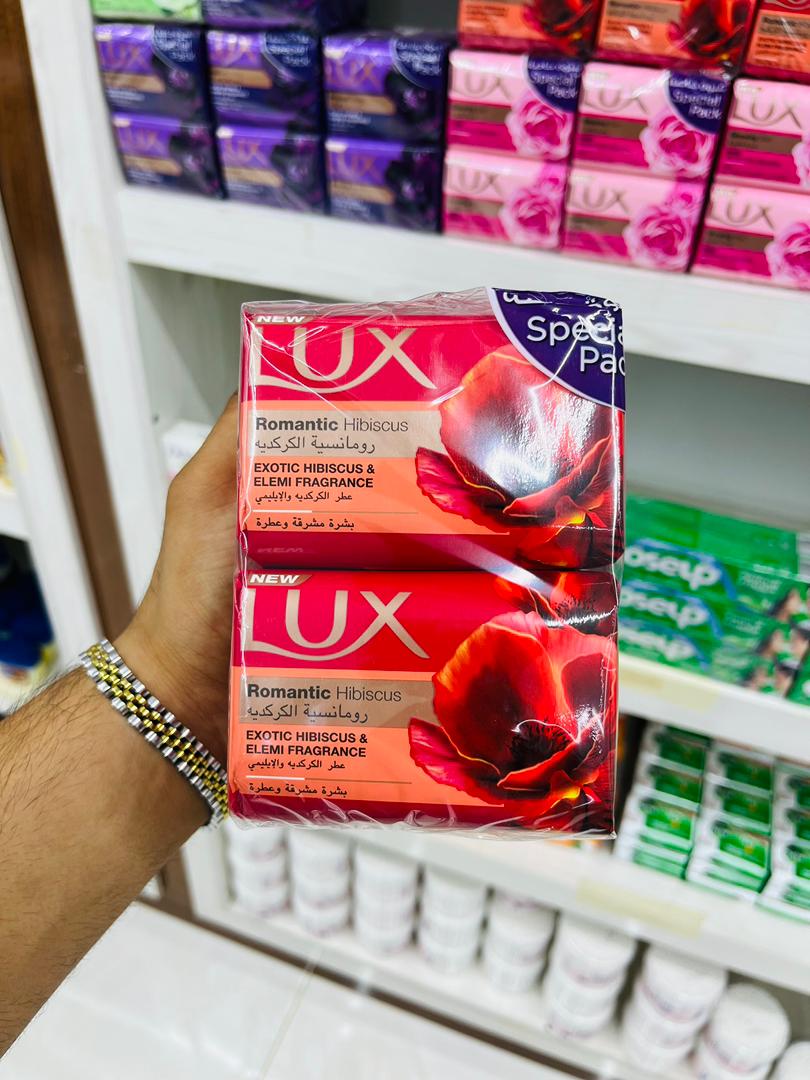 صابون حمام لوکس Lux مدل Romantic Hibiscus رایحه گل ختمی وزن 170 گرم