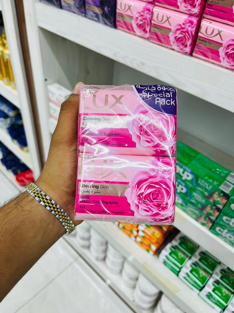 صابون لوکس گل رز 170 گرمی | Lux Rose Glowing Skin Soap 170gr با ویتامین C، E و عصاره طبیعی رز