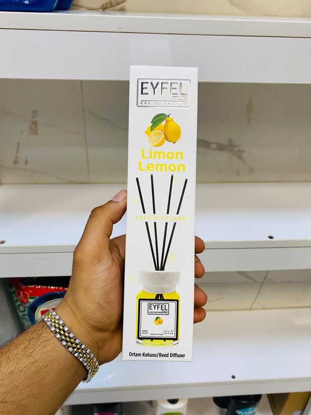 خوشبوکننده محیط ایفل پلاس مدل Reed Diffuser با رایحه لیمو (EYFEL Plus Lemon)